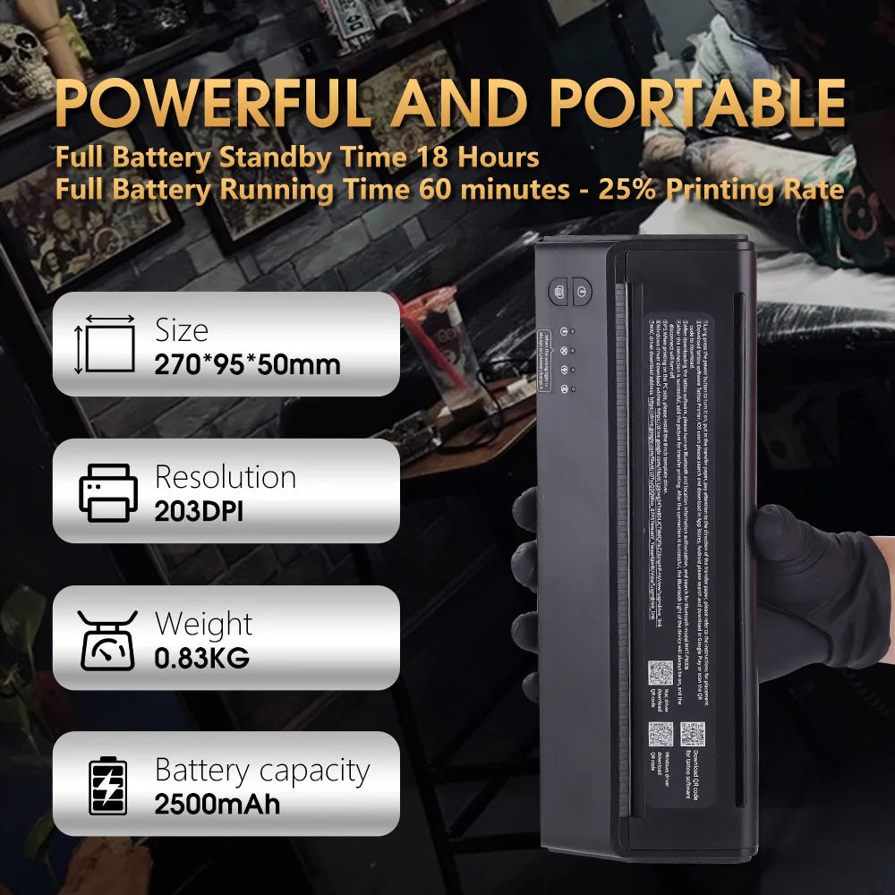Professional Tattoo Transfer Machine with Battery and Bluetooth