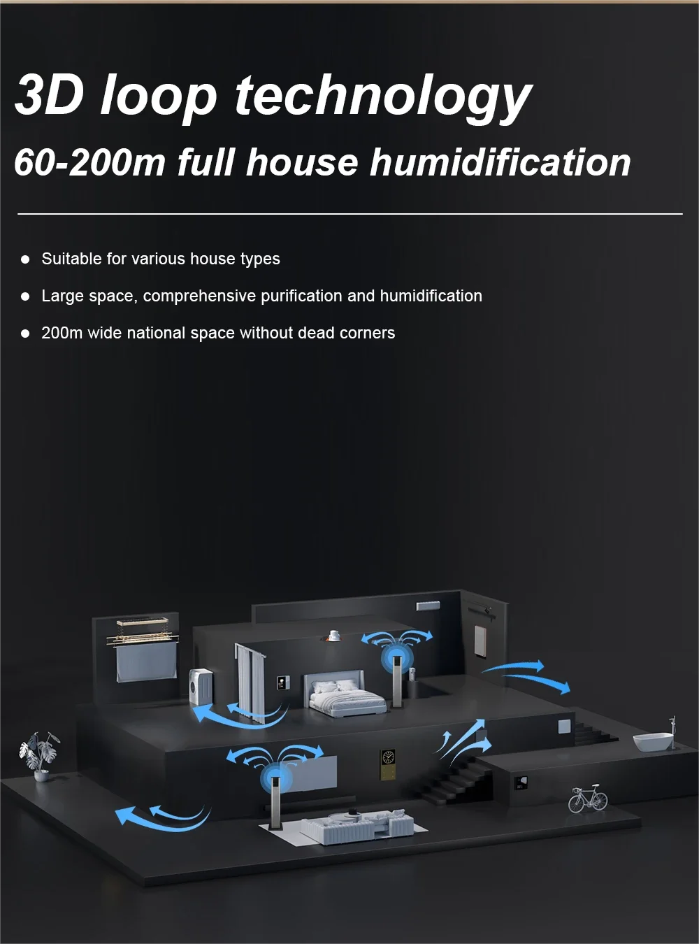 13L Grey Air Humidifier with UV Disinfection and Aroma Box
