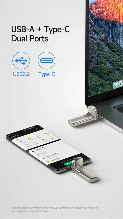 512GB Fingerprint Encrypted USB 32 Solid State Drive