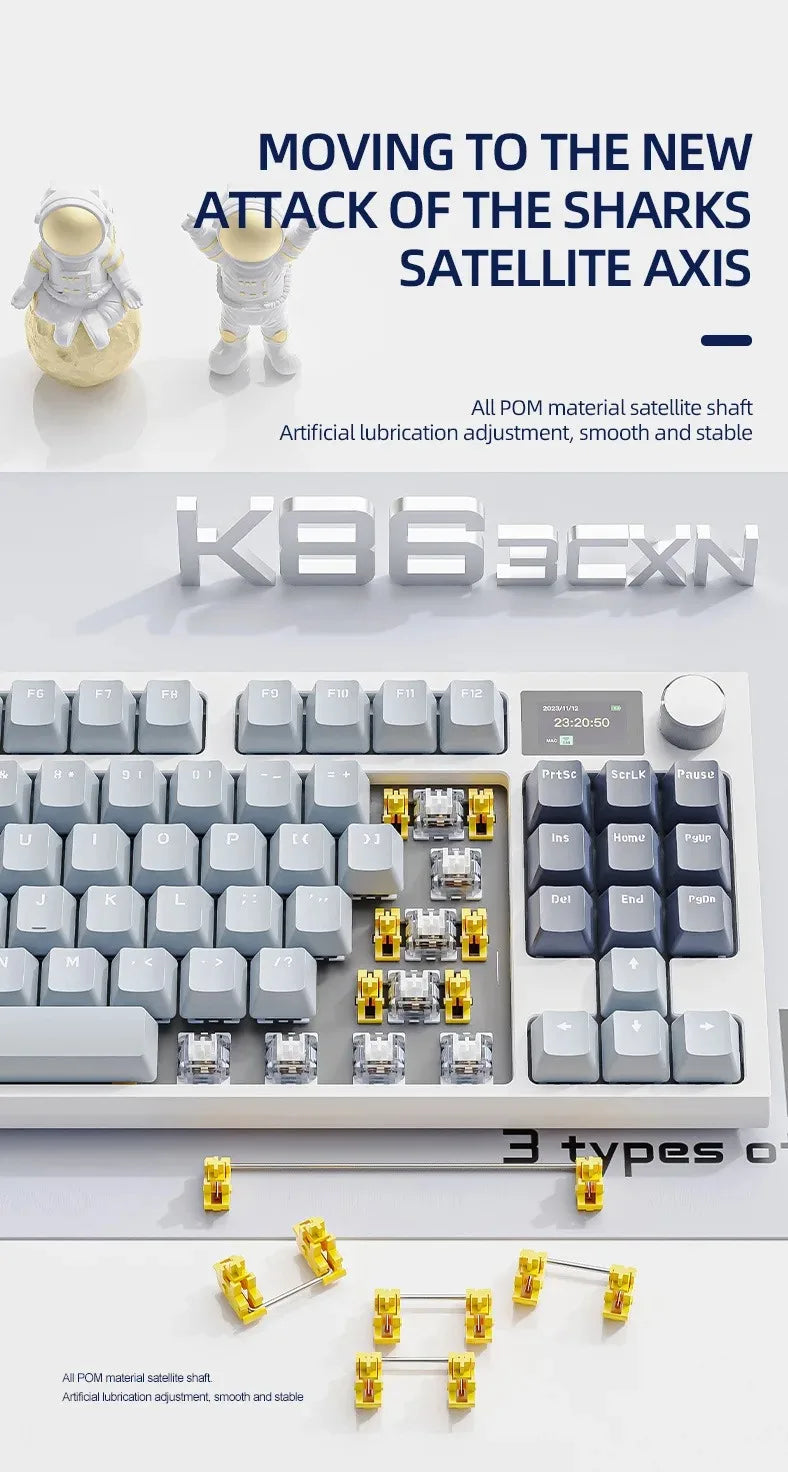 Metal Knob Mechanical Keyboard with 2.4G Dongle