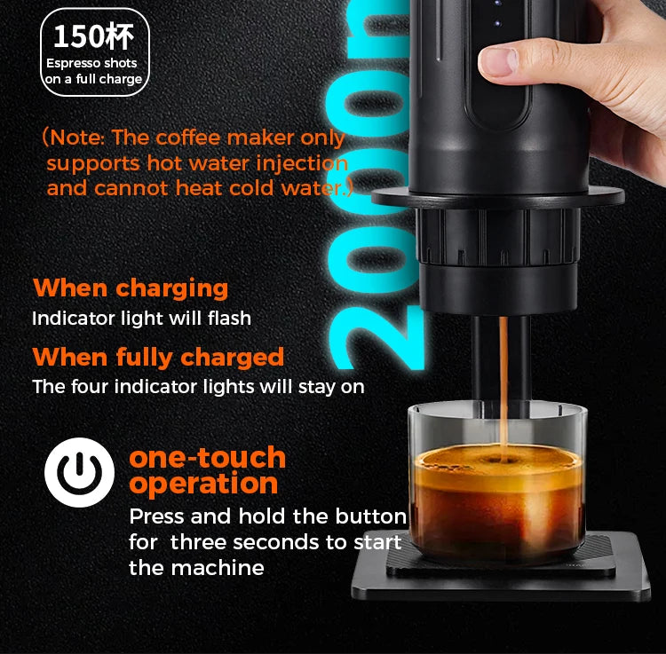Wireless Travel Coffee Machine 3 Piece Espresso Kit