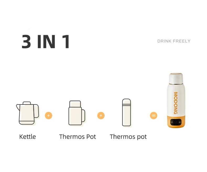 Portable Smart Electric Kettle 600ml with Adjustable Temperature