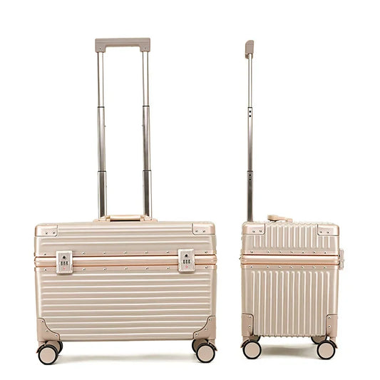 Portable 20 Inch Golden Aluminum Photography Luggage Bag