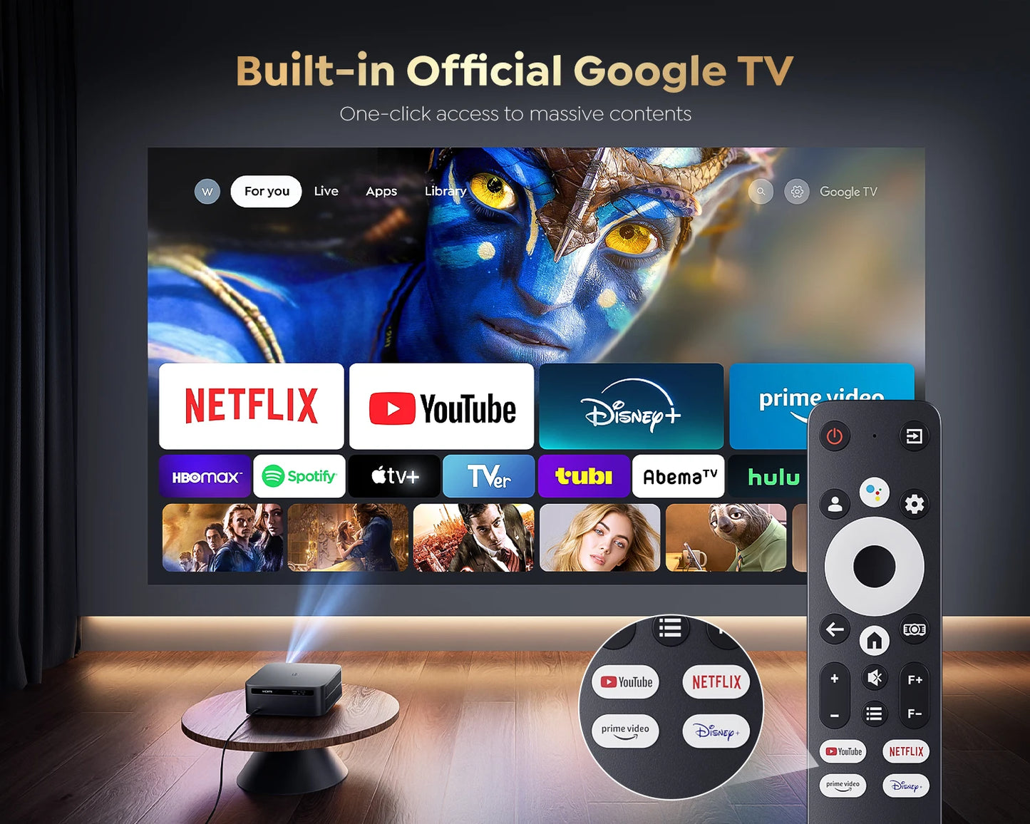 Full HD WiFi Bluetooth Projector with 4K Support 1500 ANSI