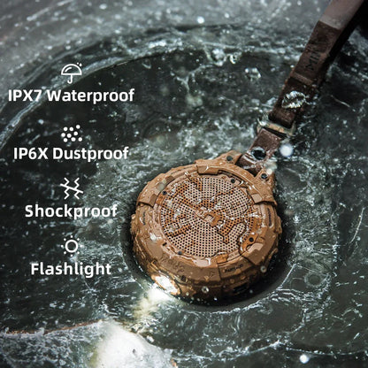 Rechargeable Shockproof Bluetooth Speaker Waterproof 25-Hour Battery Brown