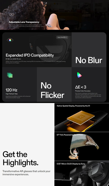 AR Smart Glasses 120Hz 700 Nits Large