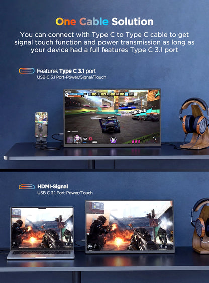 15.7 Inch 4K UHD Portable Monitor 10-Point Touchscreen