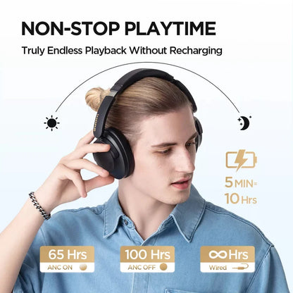 Bluetooth Headphones with Active Noise Cancelling Blue