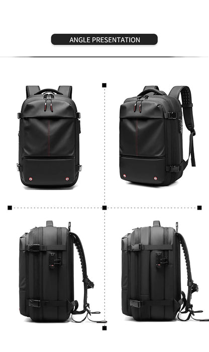 Water Resistant 17" Laptop Backpack with Built In Vacuum Pump