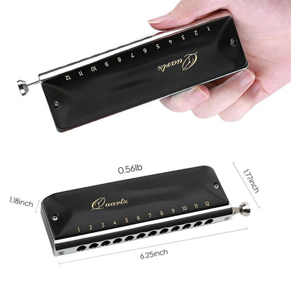 12-Hole Chromatic Harmonica C Key 48-Tone Mouth Organ