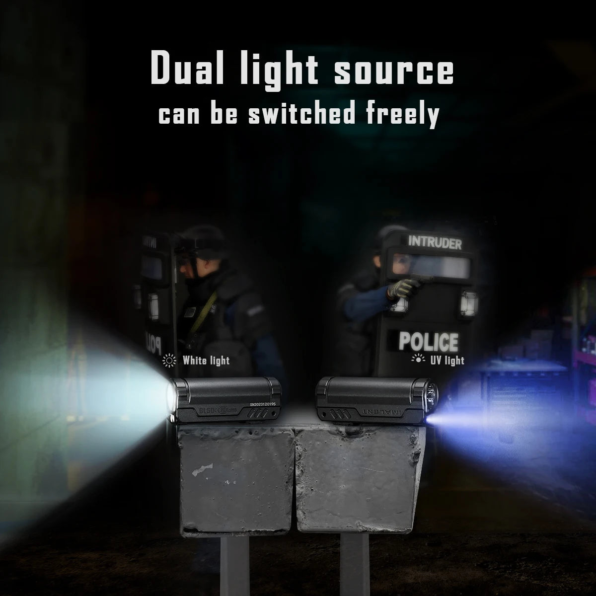 Portable LED Torch 3600 Lumens USB-C Work Light Black