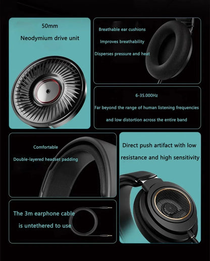 Wired Hi-Fi Stereo Headphones 3.5mm 6.3mm PC Headset