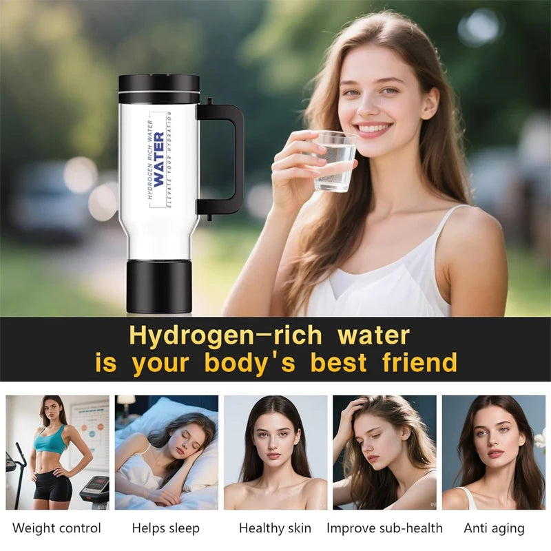 Portable 1L Hydrogen Water Generator Bottle Touch Control