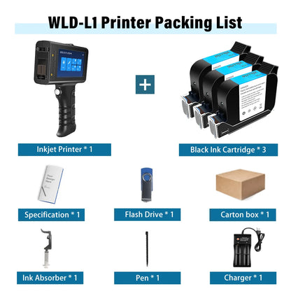 Rechargeable Inkjet Coding Printer 3 Black Inks