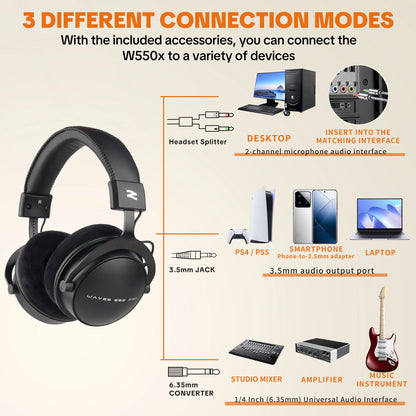 Over-Ear Stereo DJ Headphones with Detachable Cable
