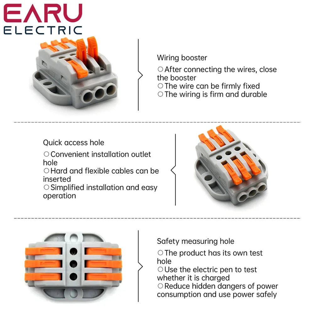 10 Port Push In Wire Connectors 50 Pack