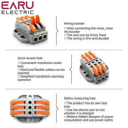 10 Port Push In Wire Connectors 50 Pack