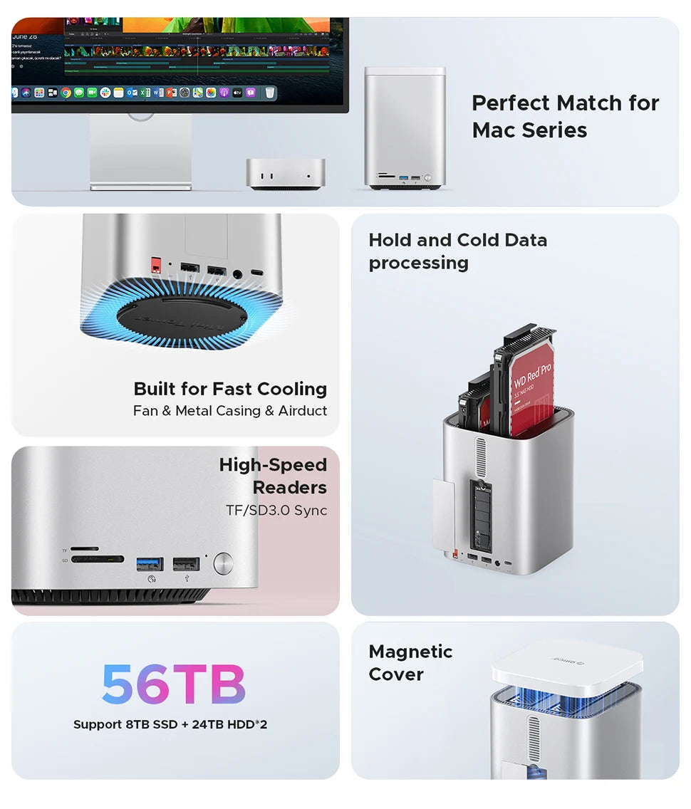 10Gbps SSD HDD Docking Station with RAID Support