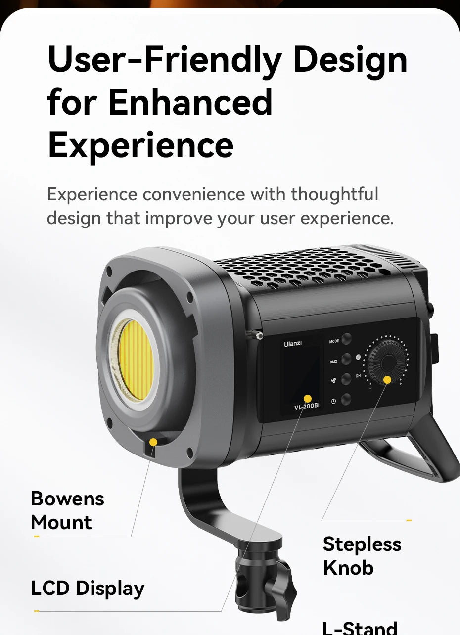 Rechargeable 200W Bi Color Video Light for Streaming