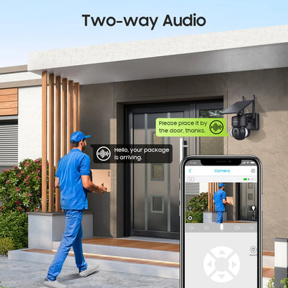 Outdoor Solar WiFi Camera with 64GB Storage and Night Vision