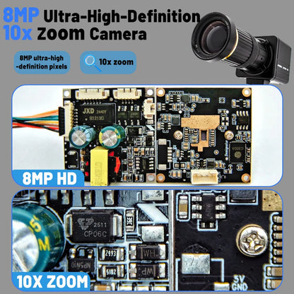 8MP IP Security Camera 10X Zoom 5-50mm PoE