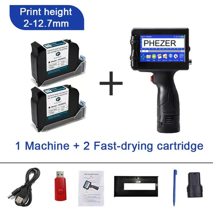 Handheld Dual Ink Label Printer 12.7mm With 2 Ink
