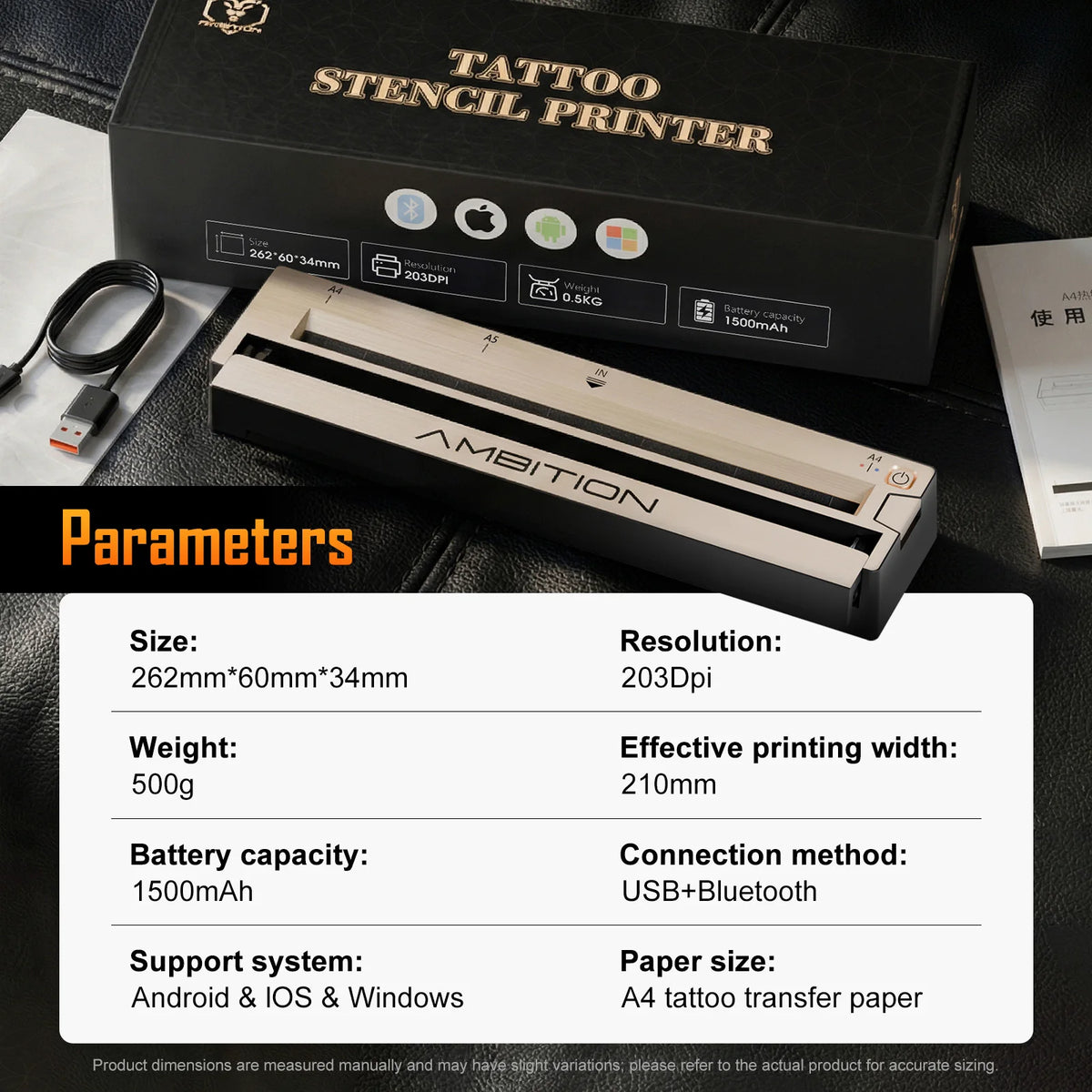 Bluetooth Wireless Tattoo Stencil Transfer Printer