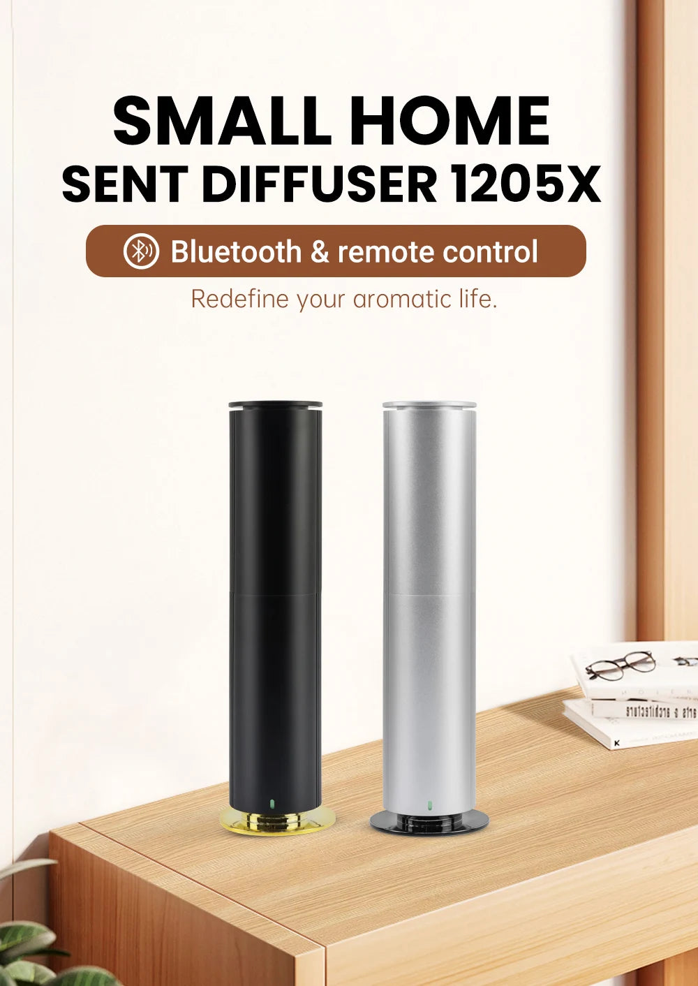120ml Waterless Aroma Diffuser Bluetooth Remote for Large Rooms