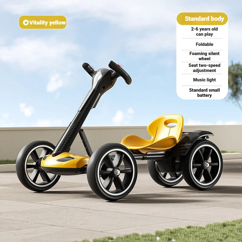 Kids Yellow 4 Wheel Electric Ride On Car Toy