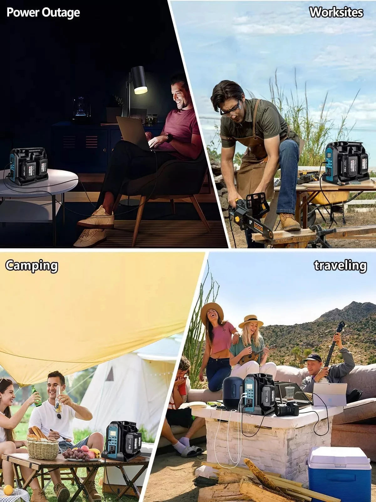 Cordless 350W Power Inverter for Emergency Use