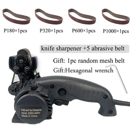 Electric Knife Sharpener 5-Belt Adjustable Speed 220V