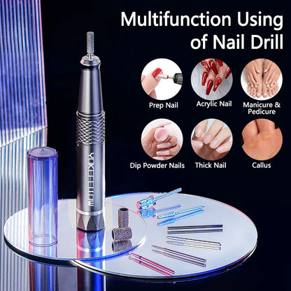 Grey Portable Nail Polisher 40000RPM Professional Sander