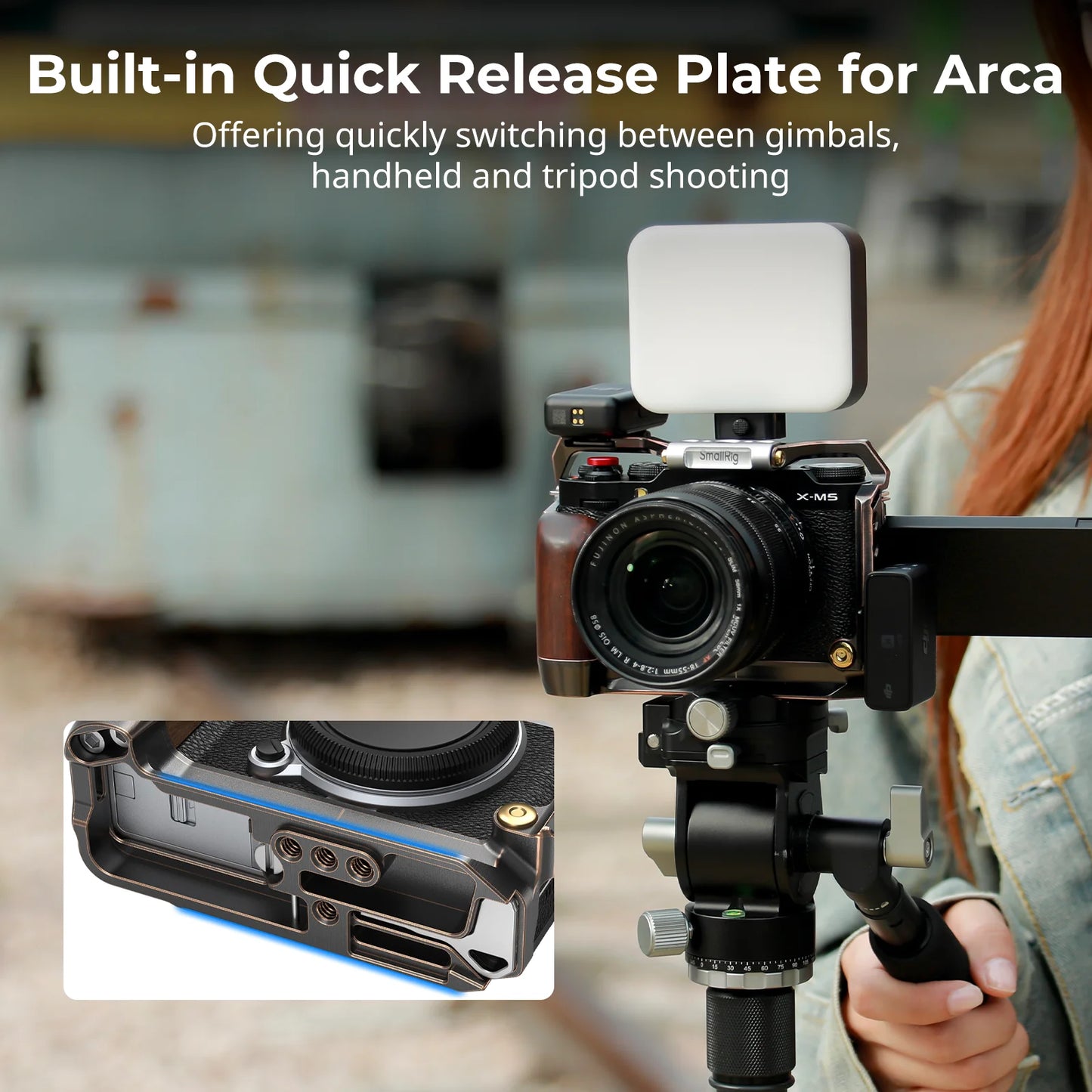 Retro Camera Cage for FUJIFILM X-M5 with Handgrip