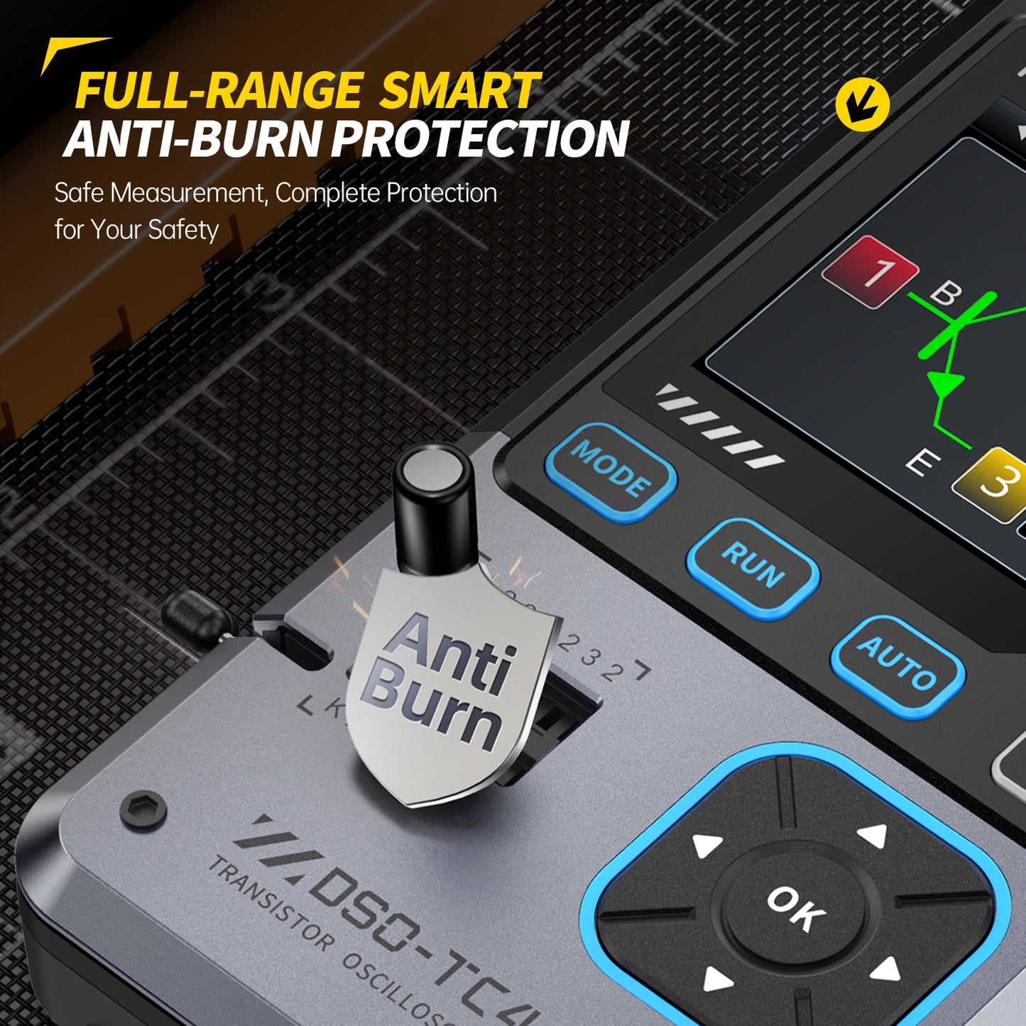 Portable 3 in 1 Digital Oscilloscope with Transistor Tester