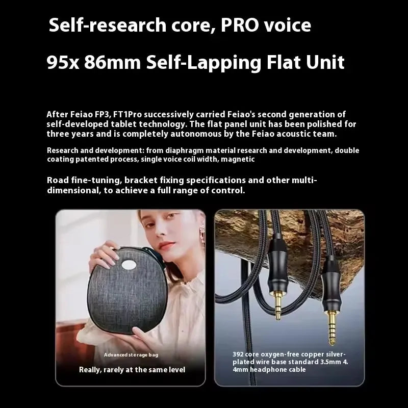 Professional Studio Headphones with Open-Back Planar Design