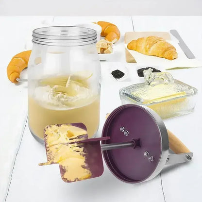 Manual Butter Churner 1000ml Beech Wood Paddle Jar