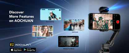 Smart AI Smartphone Gimbal with Built-In Extension Rod