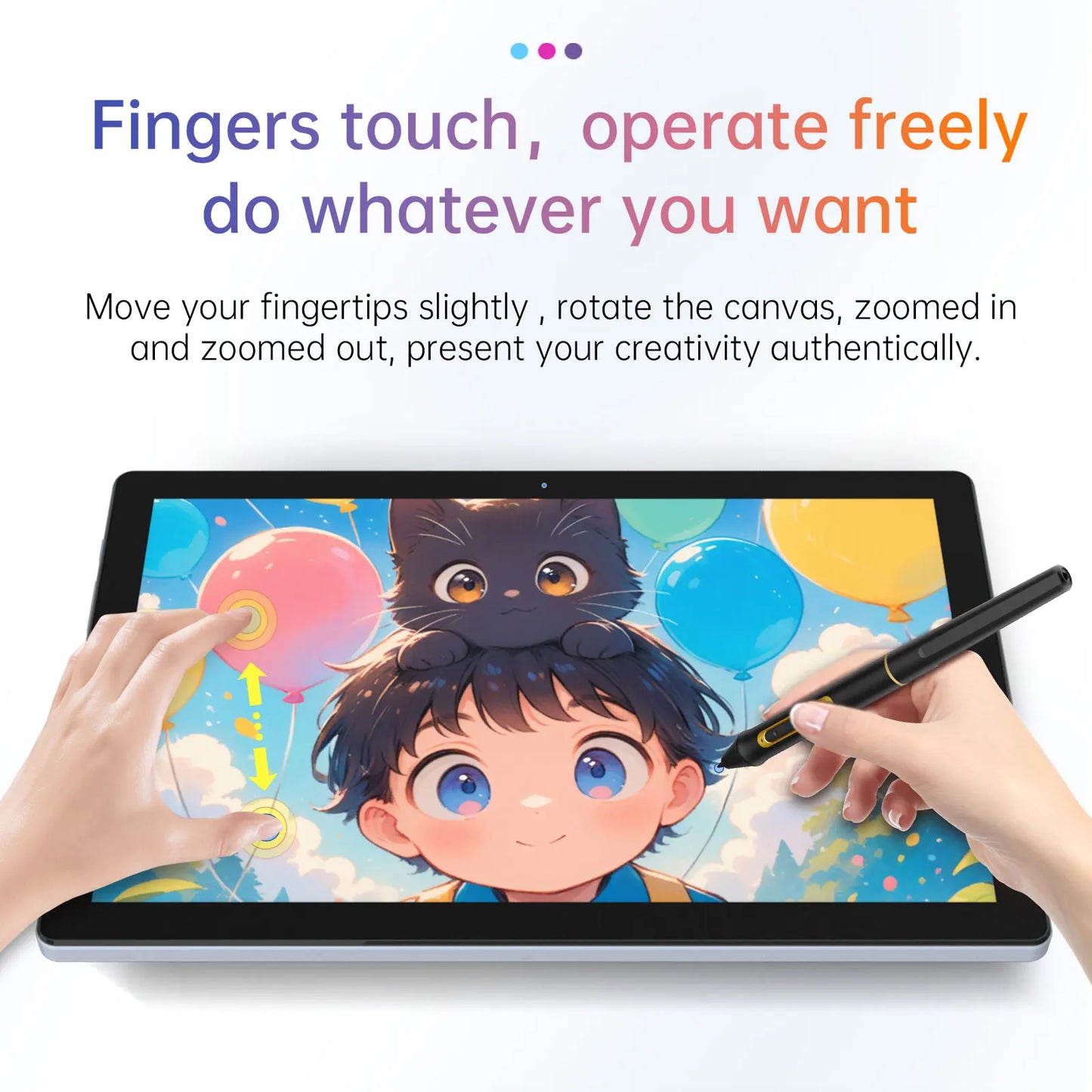 Portable Graphics Tablet 10.1 Inch IPS Finger Touch Display