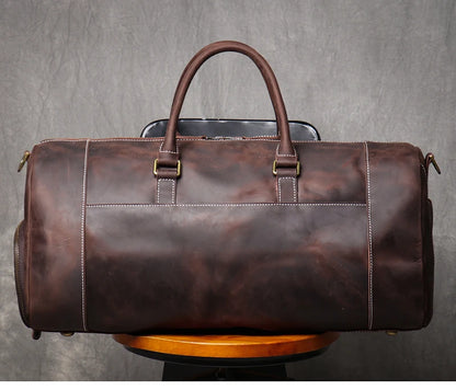 Genuine Leather Travel Bag Large Duffle Weekend Tote