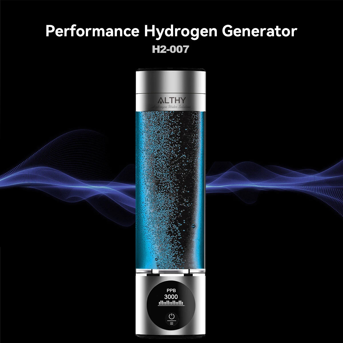 Rechargeable Hydrogen Water Bottle with PPB and Timer Display
