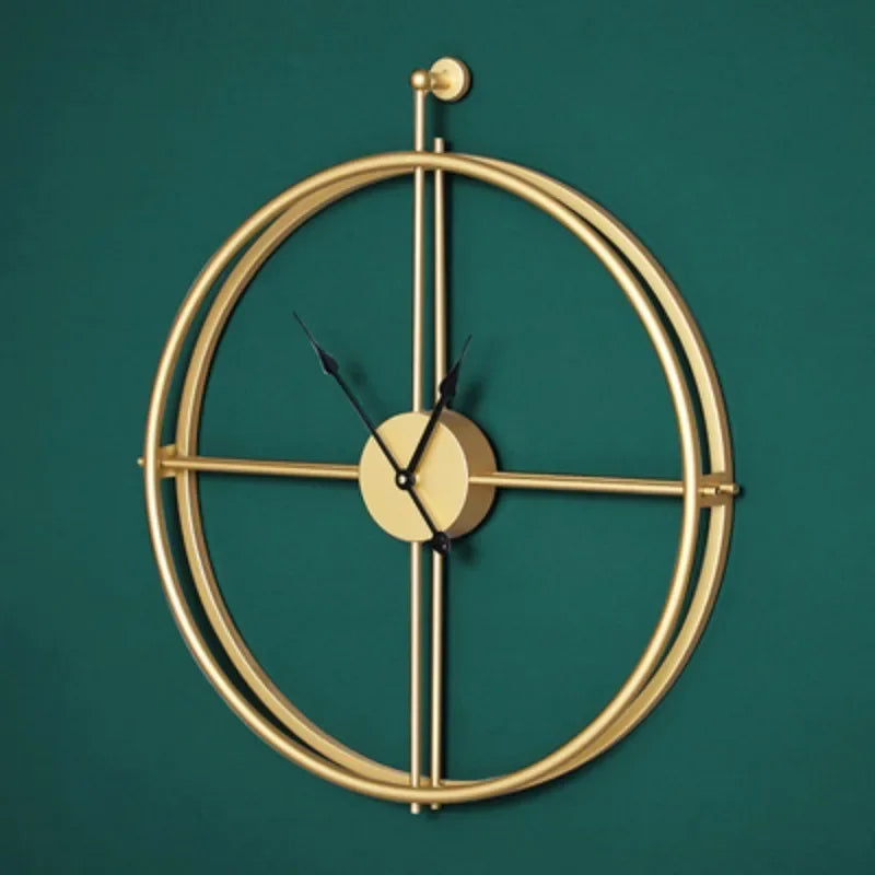 Modern European Wall Clock Gold Black Needle Home Decor 60cm