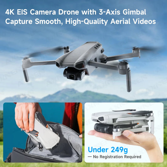 Foldable 4K Drone 10km Range 35min Flight GPS