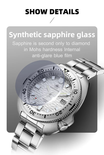 Silver Luxury Automatic Mechanical Watch with Sapphire Crystal