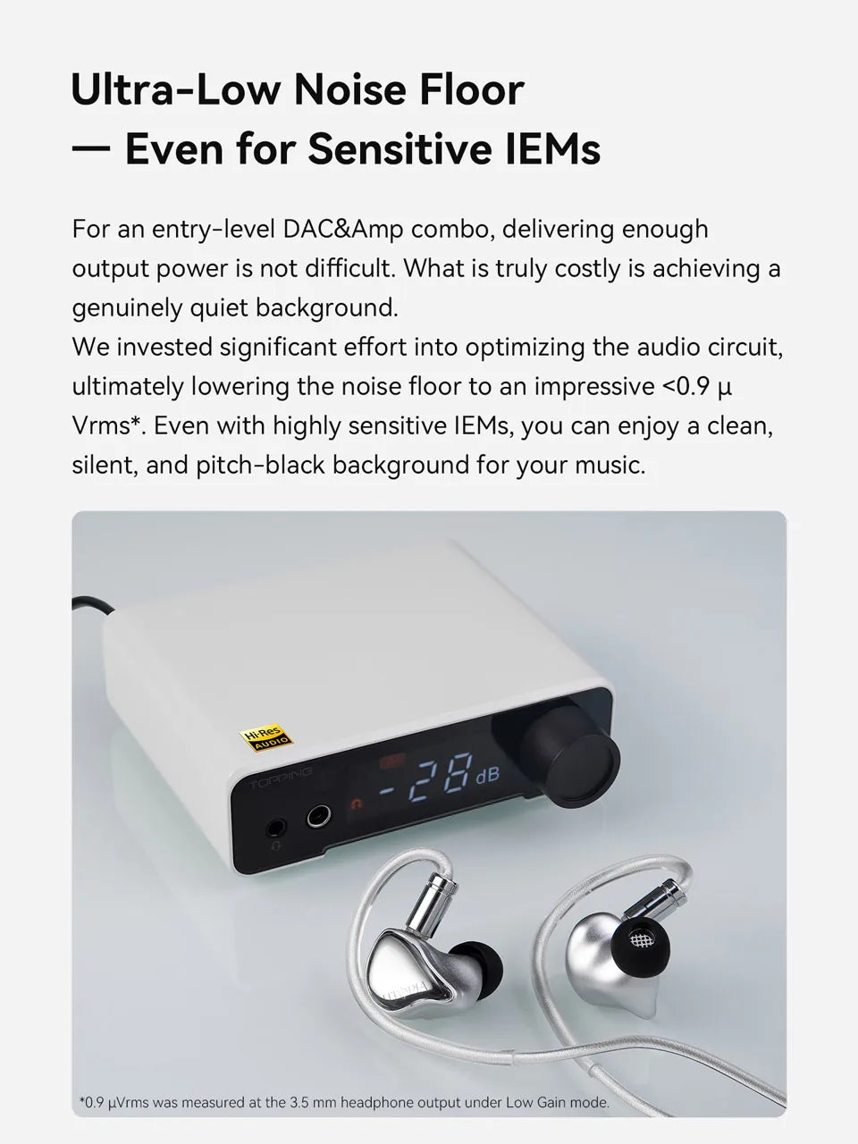 High-Precision DAC Headphone Amplifier ES9039Q2M 128dB DNR