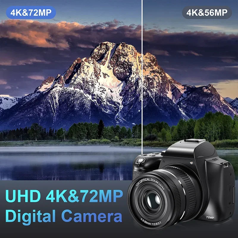UHD 4K Photography Camera 72MP for YouTube and Vlogging