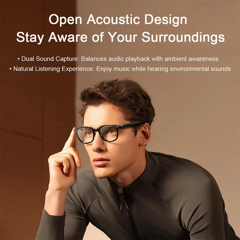 Gradient Grey Smart Audio Glasses with Bluetooth 5.2