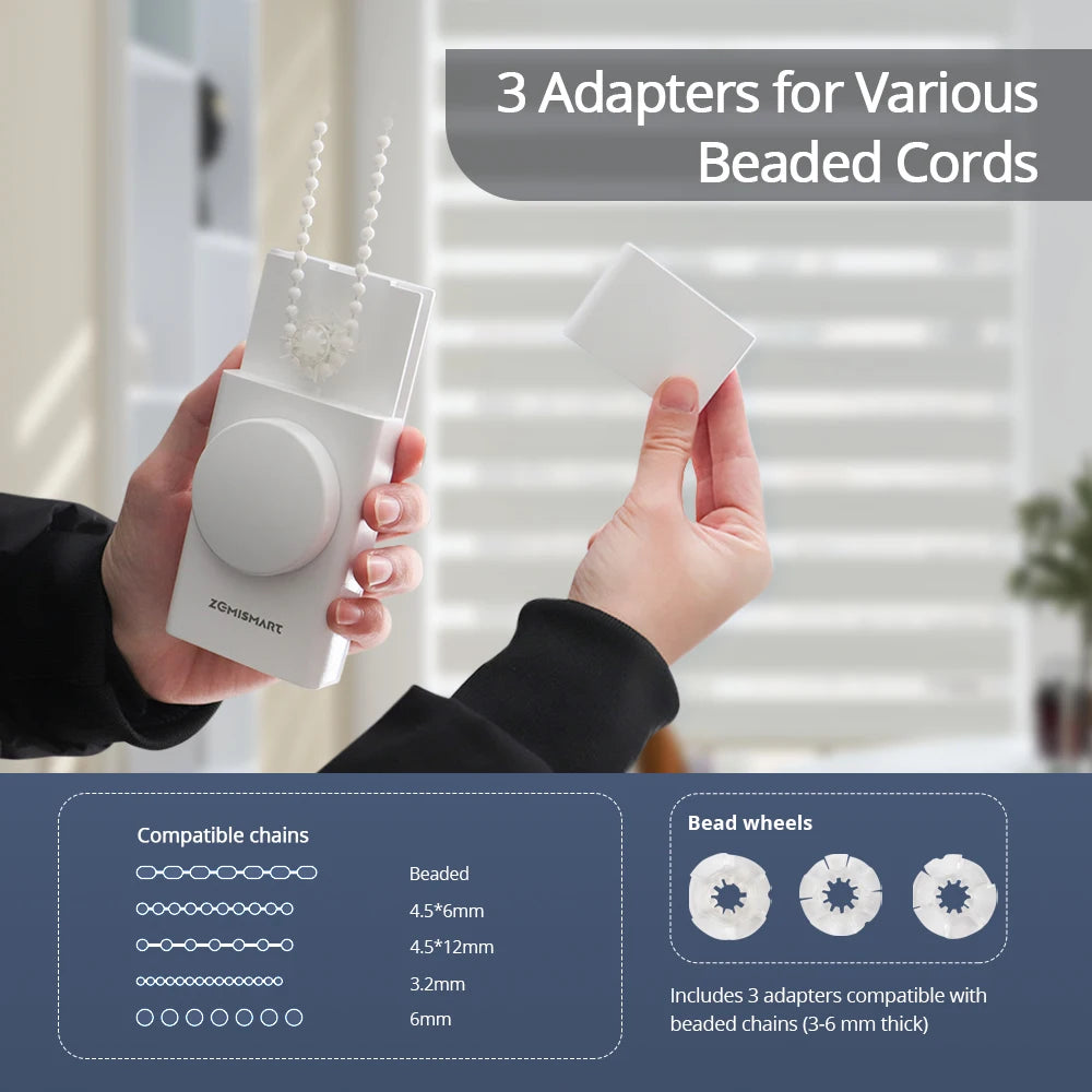 Zigbee Smart Rechargeable Roller Shade Driver with Knob Control