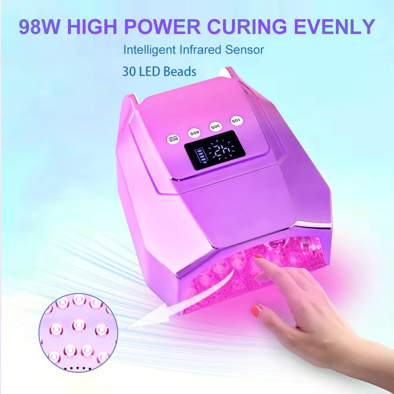 Portable Gradient Purple UV LED Nail Curing Lamp