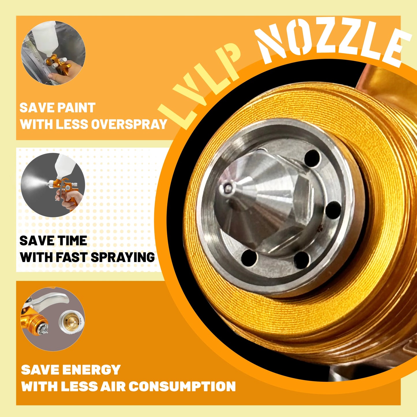 Precision LVLP Paint Sprayer 1.0mm Yellow