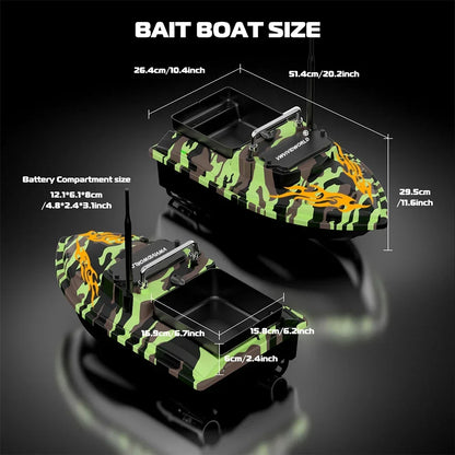 Portable RC Fishing Bait Boat 23200mAh with 8 Hour Runtime